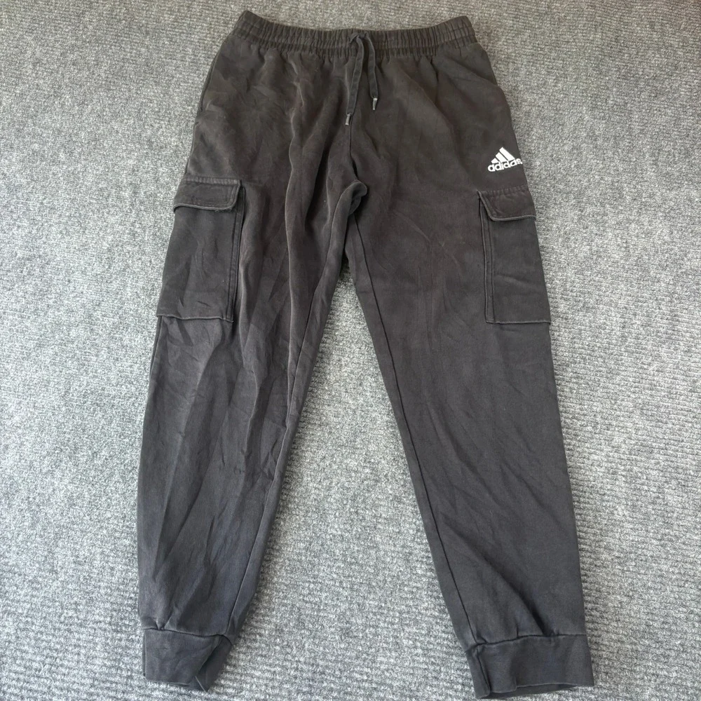 Adidas Mens Black Fleece Cargo Jogger Sweatpants Size Medium 4533
